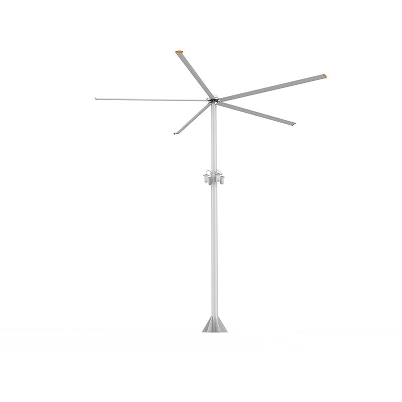 11-foot vertical HVLS commercial floor fan with light