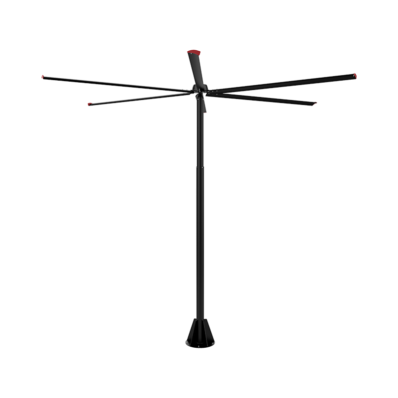 11-foot vertical HVLS commercial floor fan with light