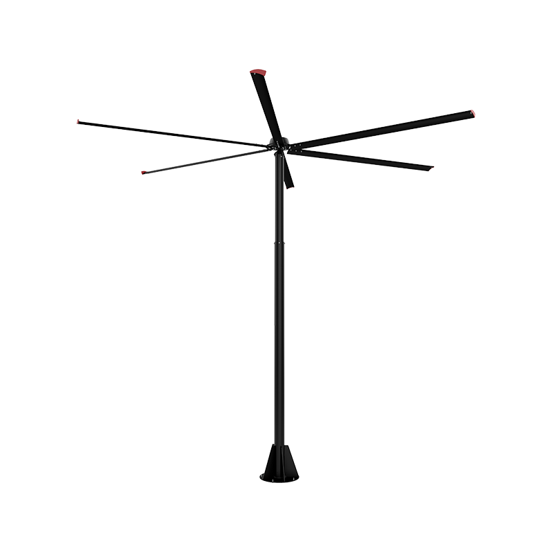 11-foot vertical HVLS commercial floor fan with light