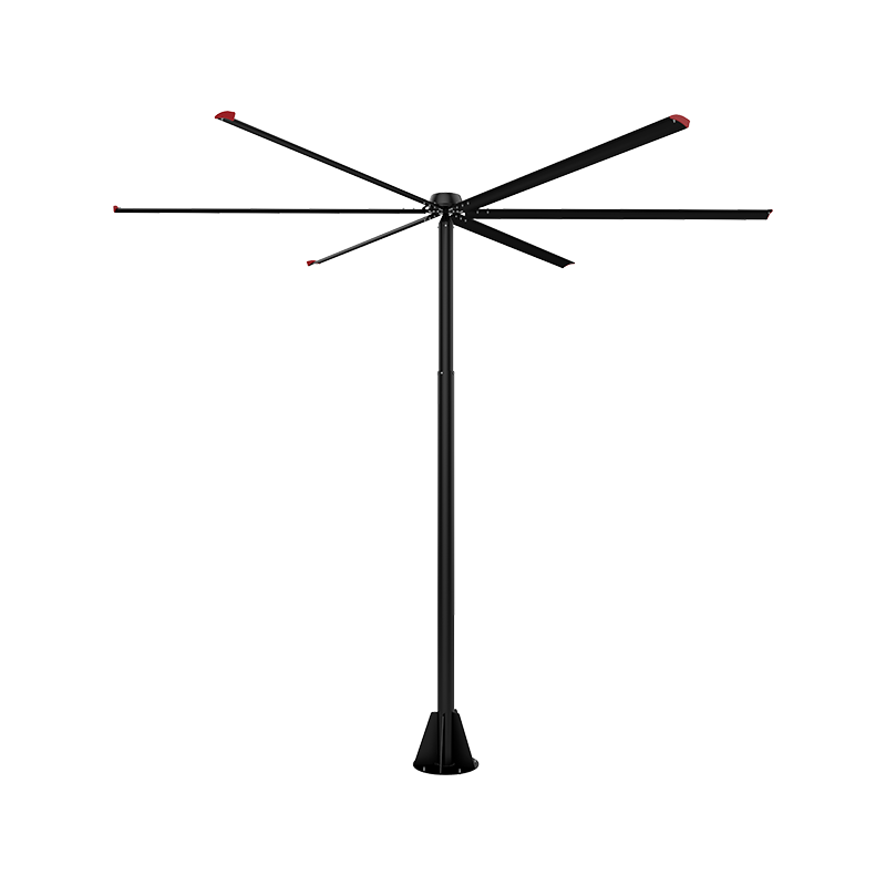 11-foot vertical HVLS commercial floor fan with light